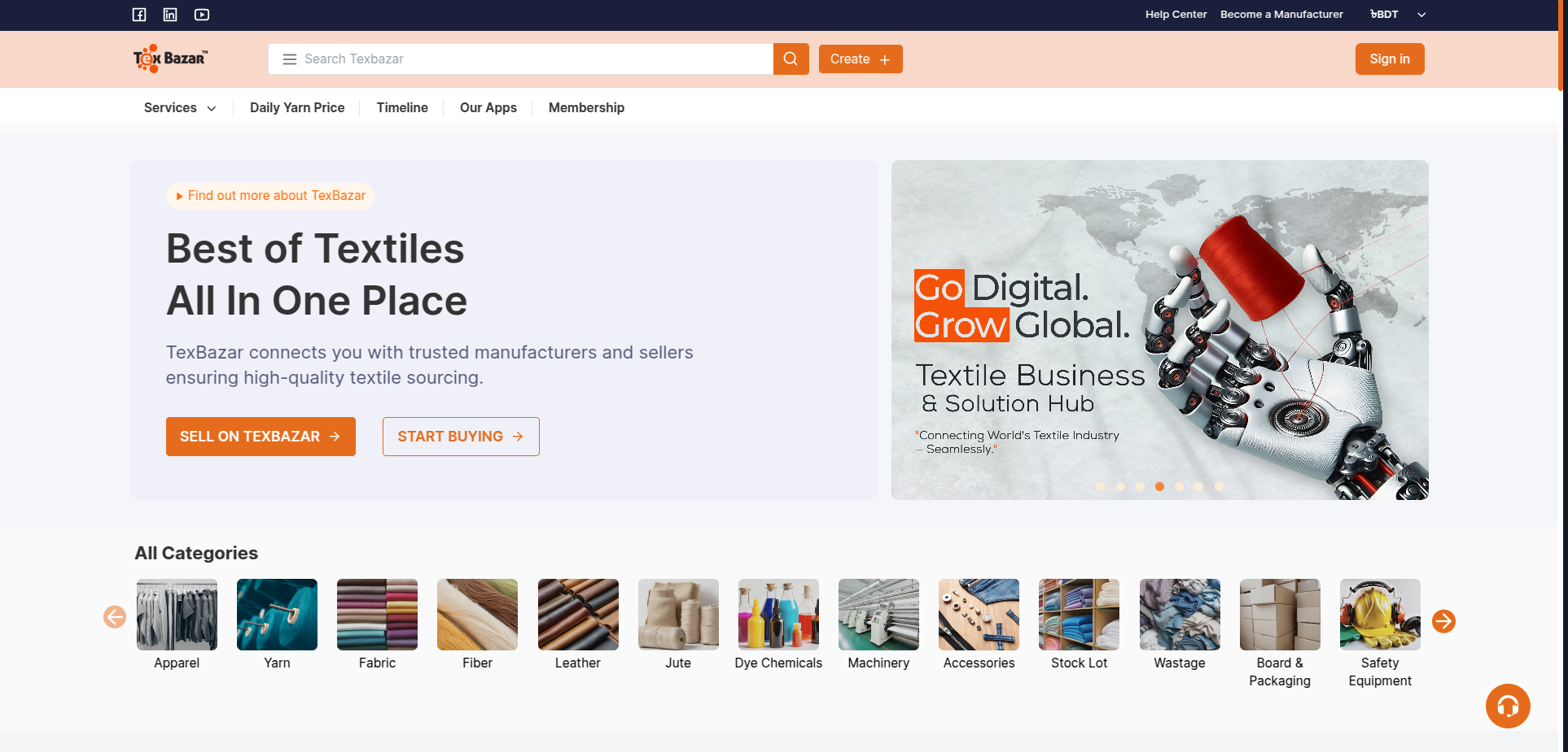 Texbazar web application